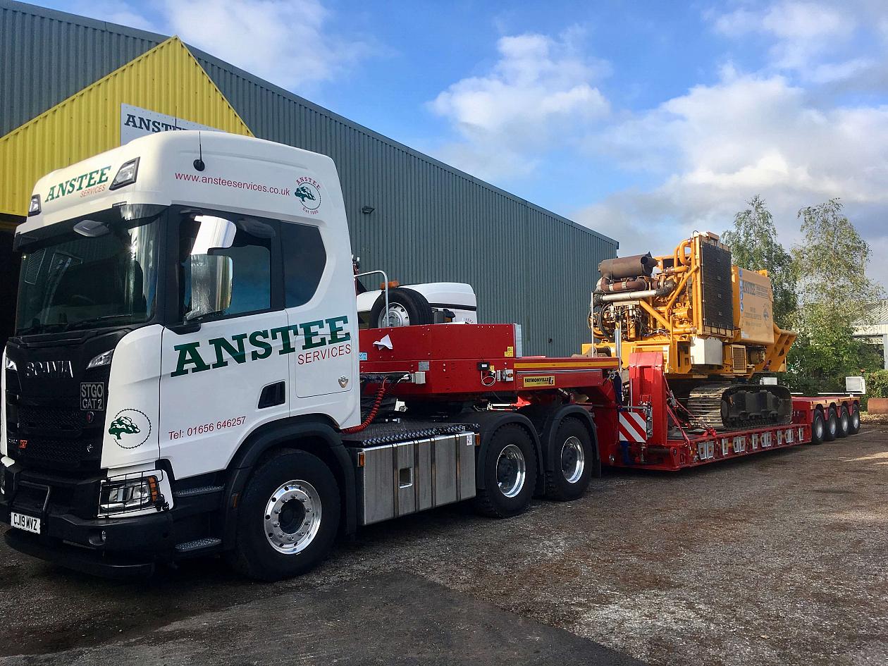 Above: Our state-of-the-art heavy haulage fleet operates from Bridgend and across the UK