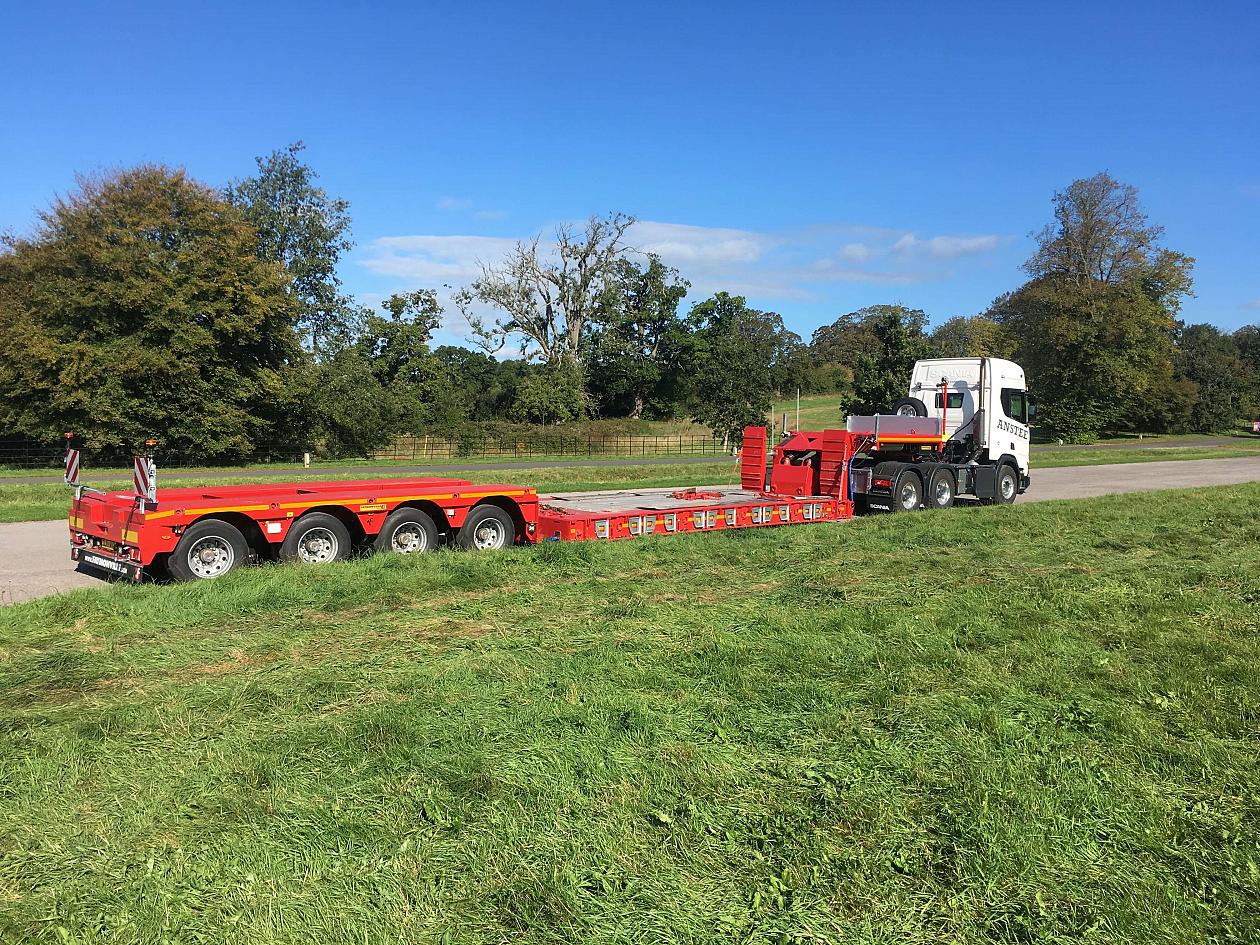 Above: New super-low bed trailer extends Anstee Services' heavy haulage services across South Wales and the UK.
